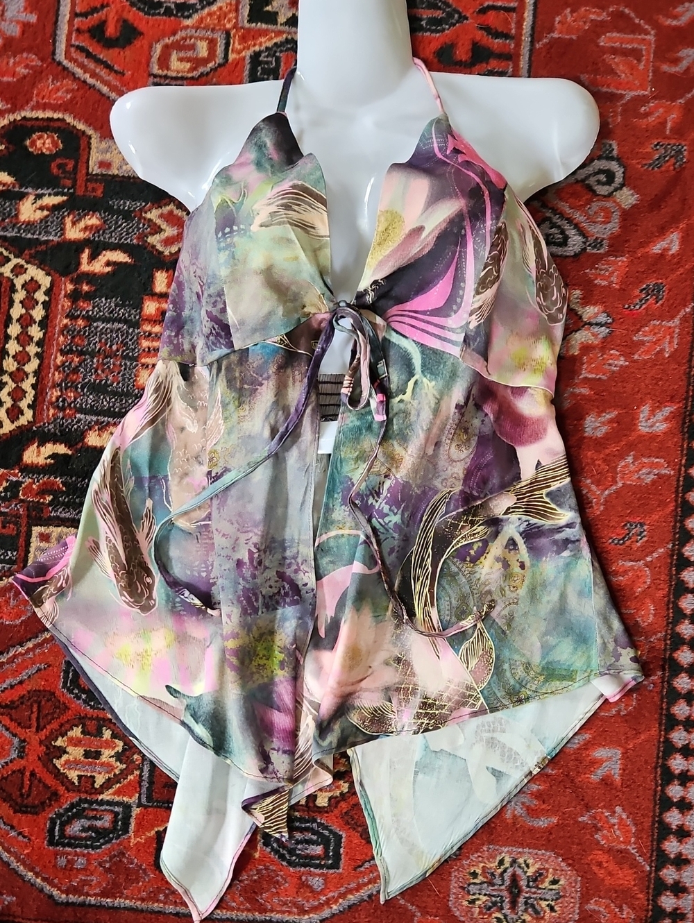 KIMCHI BLUE Pink Purple Multi-Color Halter Camisole